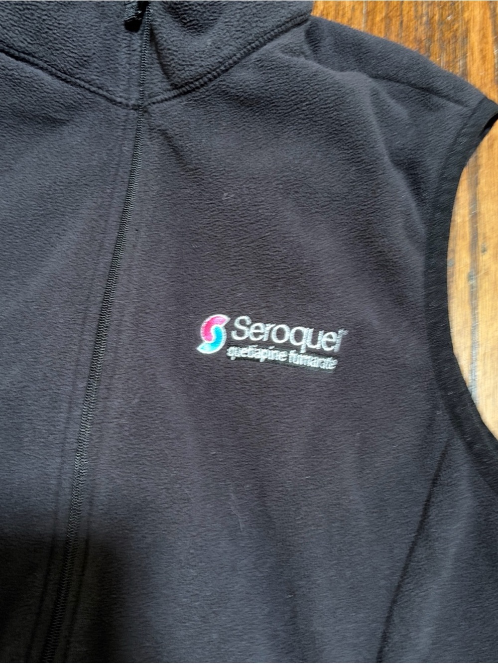 Pharmaceutical Rep Merchandise Lands' End Black Full-Zip Fleece Jacket Vest